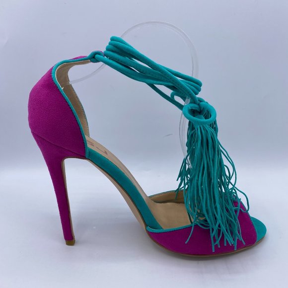 FSJ Women Peep Toe Ankle Strap Heels Sandals Stile - Picture 2 of 9